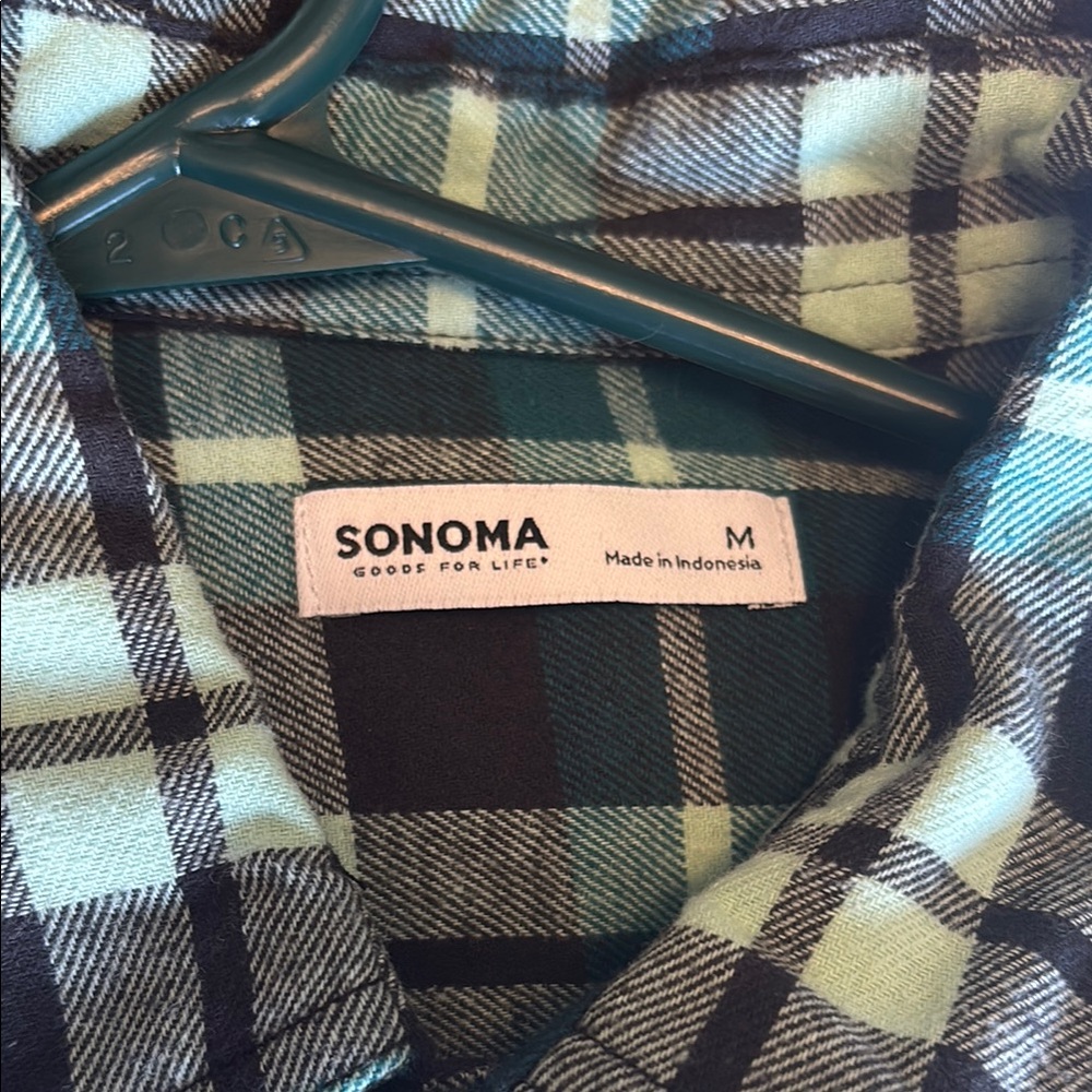 Sonoma Black and Teal Flannel Shirt - Picture 3 of 4